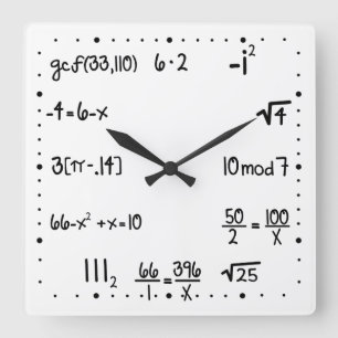 Funny Pop Quiz Math Genius Quadratische Wanduhr