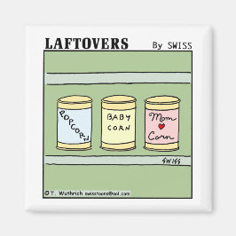 Funny Popcorn Baby Corn Mama Familie Cartoon Art Magnet