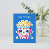 Funny Popcorn Lovers fügt Text hinzu Postkarte (Stehend Vorderseite)