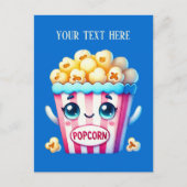 Funny Popcorn Lovers fügt Text hinzu Postkarte (Vorderseite)