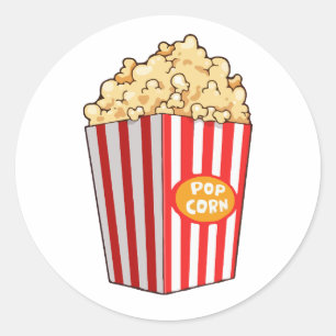 Funny Popcorn, Popcorn Geschenke, Film Lover Runder Aufkleber