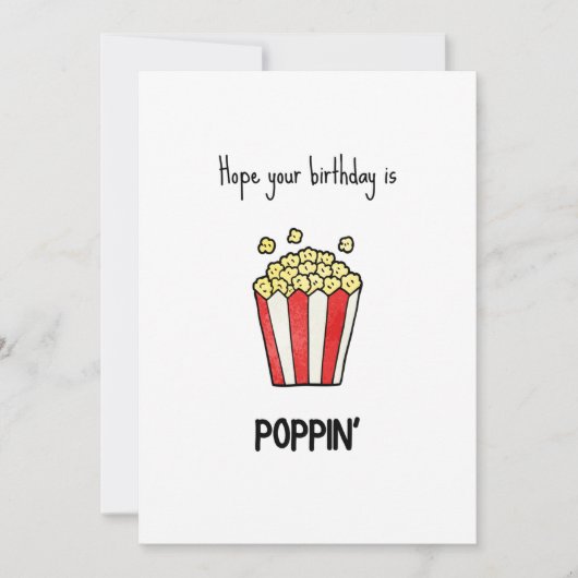 Funny Popcorn Pun Birthday Card (Vorderseite)