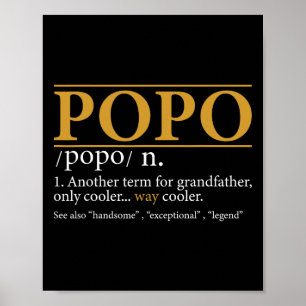 Funny Popo Definition Fathers Day Gift Opa Gif Poster