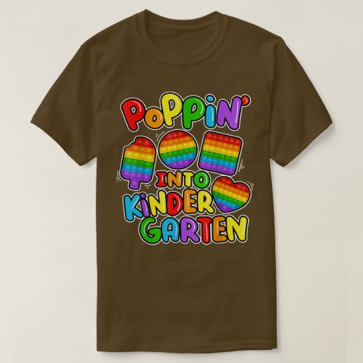 Funny Poppin Into Kinder Garten Coole einfache For T-Shirt (Design vorne)