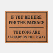 Funny Porch Pirate Warnung Rustikal Braun Minimali Fußmatte (Vorderseite)