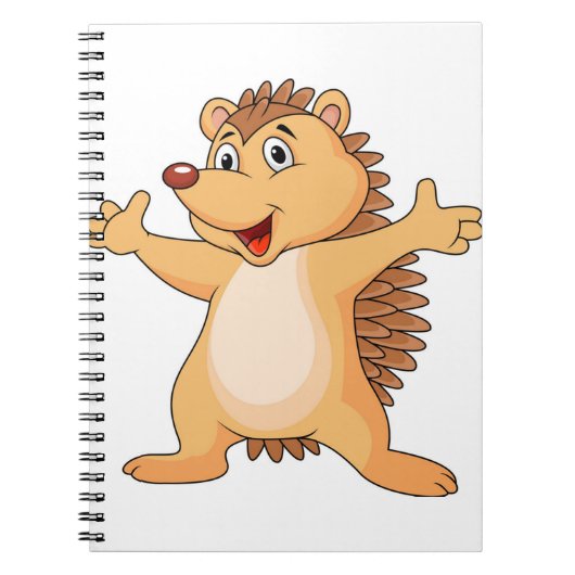 Funny porcupine Cartoon Notizblock (Vorderseite)
