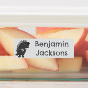 Funny porcupine spielt Banjo Cartoon personalisier Etiketten