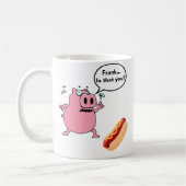 Funny Porky Pig trifft Frankfurter Hot Dog Liebhab Kaffeetasse (Links)