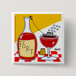 Funny Port Wein Cartoon Bon Voyage Party schmecken Button