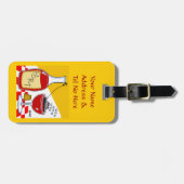 Funny Port Wein Cartoon Gepäckanhänger (Vorderseite horizontal)