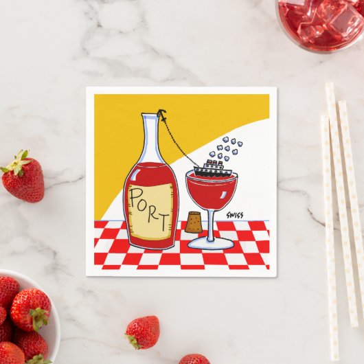 Funny Port Wein Verkostung Party Cartoon Serviette (Beispiel)