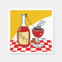Funny Port Wein Verkostung Party Cartoon Serviette