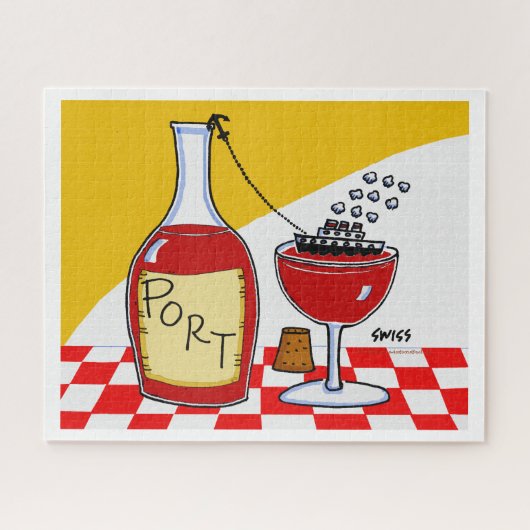 Funny Port Wine Bon Voyage Party Door Prize Puzzle (Horizontal)