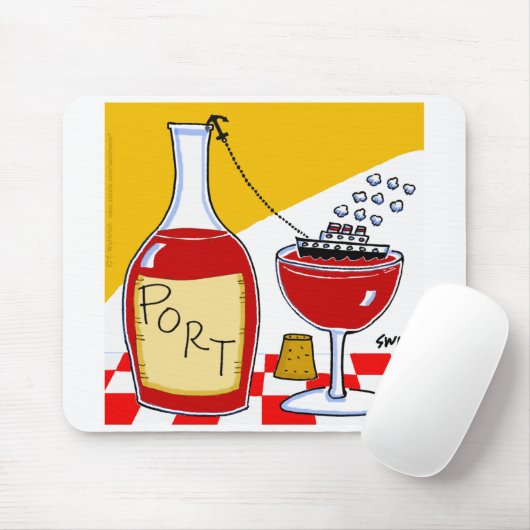 Funny Port Wine Cartoon Mouse Pad Mousepad (Mit Mouse)