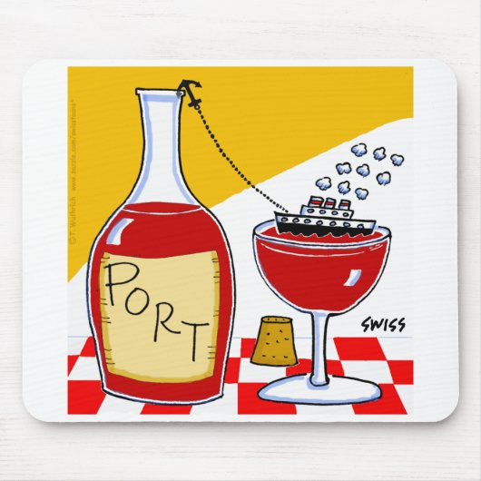 Funny Port Wine Cartoon Mouse Pad Mousepad (Vorne)