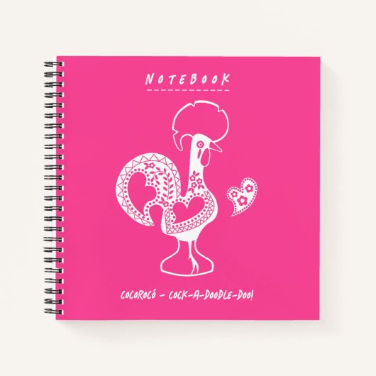 Funny portugiesisches Rooster Moderne Silhouette Notizblock (Vorderseite)