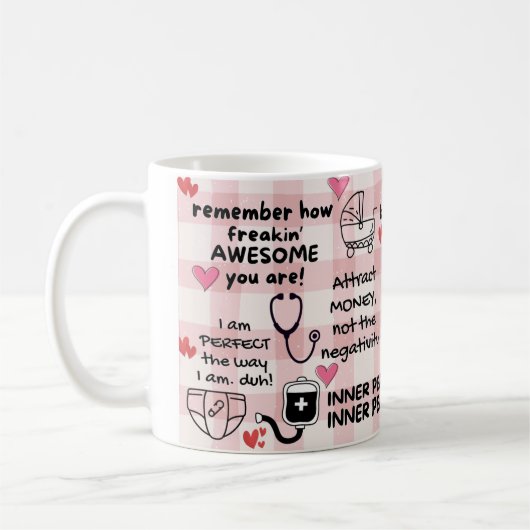 Funny Positive Affirmative NICU Nurse Tasse (Links)