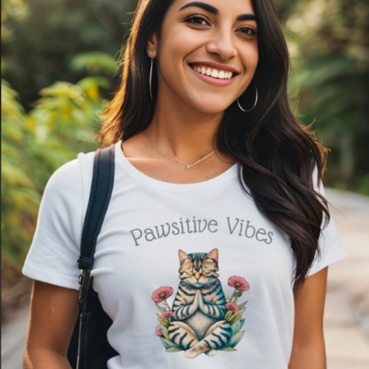 Funny Positive Vibes Cat Lover T - Shirt
