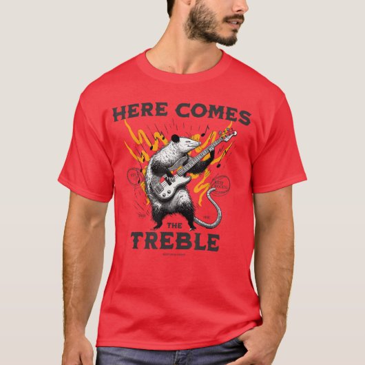 Funny Possum Here Comeshereble Bass Guitar Rock Mu T-Shirt (Vorderseite)