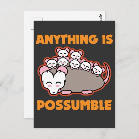 Funny Possum Opossum Pun ist alles möglich Postkarte (Vorne/Hinten)
