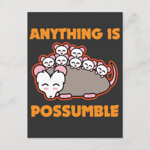 Funny Possum Opossum Pun ist alles möglich Postkarte