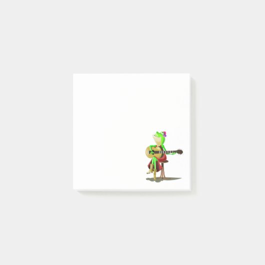 Funny Post it Notes mit Frog Playing Guitar Post-it Klebezettel (Vorderseite)