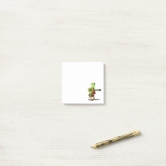 Funny Post it Notes mit Frog Playing Guitar Post-it Klebezettel (Auf Schreibtisch)