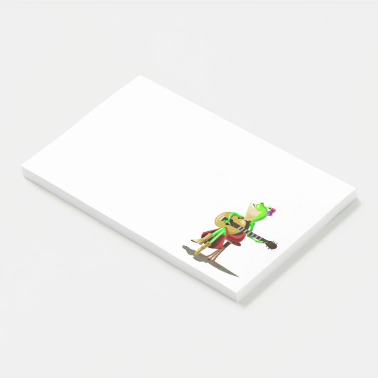 Funny Post-it® Notes mit Frog Playing Guitar Post-it Klebezettel (angewinkelt)