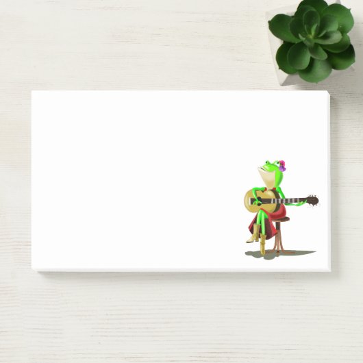 Funny Post-it® Notes mit Frog Playing Guitar Post-it Klebezettel (Büro)