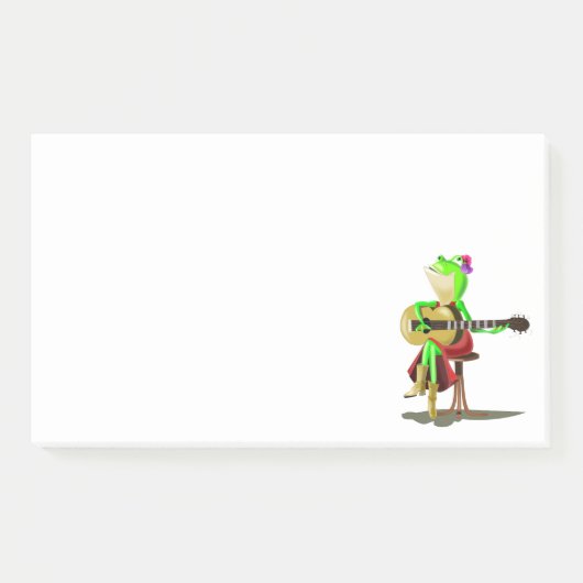Funny Post-it® Notes mit Frog Playing Guitar Post-it Klebezettel (Vorderseite)