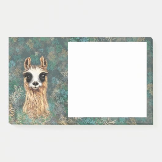 Funny Post it Notes Neugieriges Baby Llama Post-it Klebezettel (Vorderseite)