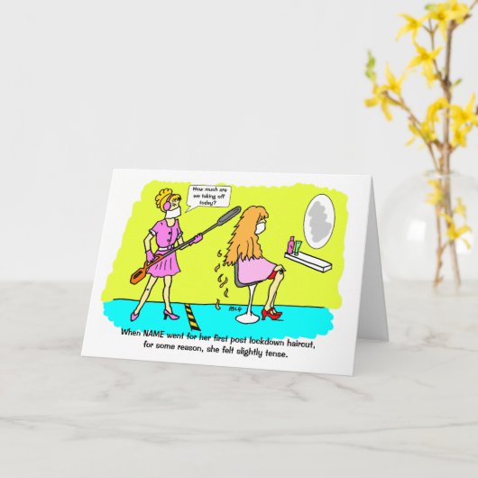 Funny Post Lockerung Tense Haarschnitt Frau Geburt Karte (Gelbe Blume)