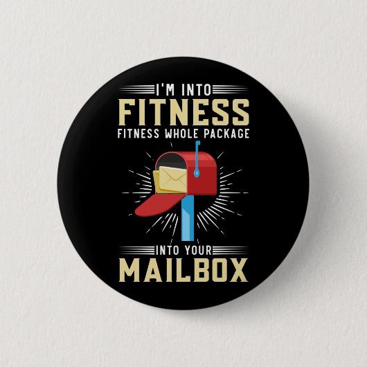 Funny Postal Fitness Postman Button (Vorderseite)