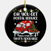 Funny Postal Worker Christmas Joke Mailman Sie bek Keramik Ornament (Hinten)