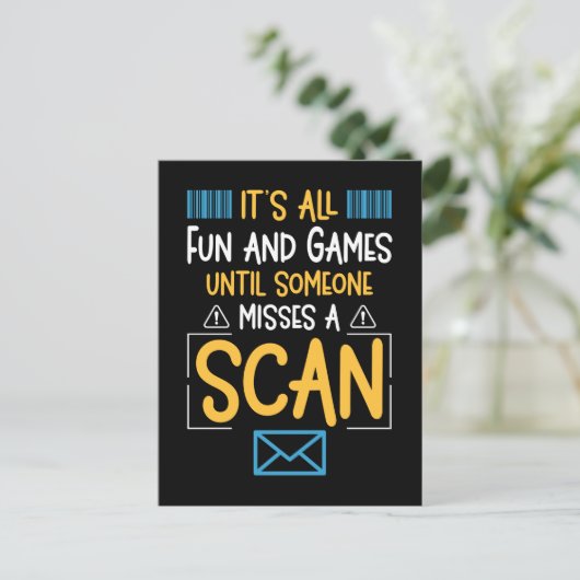 Funny Postal Worker Mailman Postkarte (Stehend Vorderseite)