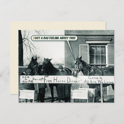 Funny Postcard - Abendessen am Pferd Postkarte (Vorne/Hinten)