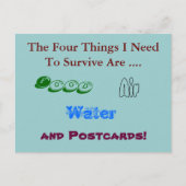 Funny Postcard - Postkarten zum Überleben brauchen (Vorderseite)