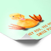 Funny Poster Happy Yellow Duck Smile - Custom Text (Ecke)