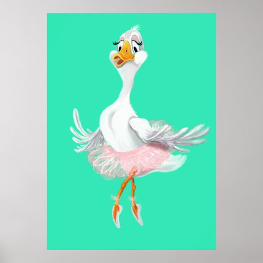Funny Poster mit Ballerina Duck - Malerei (Vorne)