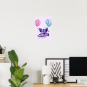 Funny Poster mit Happy Elephant - Malerei (Heimbüro)