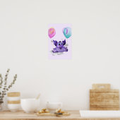 Funny Poster mit Happy Elephant - Malerei (Küche)