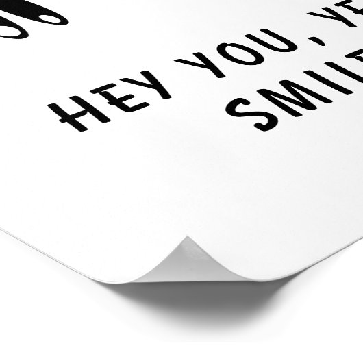 Funny Poster with Curiosity Eyes - Custom Text (Ecke)