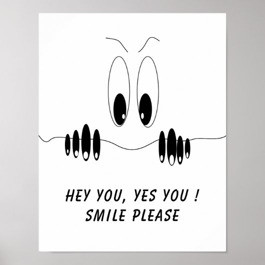 Funny Poster with Curiosity Eyes - Custom Text (Vorne)