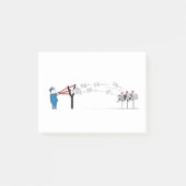 Funny Postman Cartoon - Mail-Lieferung mit einem S Post-it Klebezettel (Vorderseite)