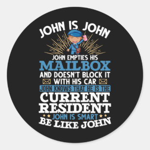 Funny Postman Mailman Postal Worker Runder Aufkleber