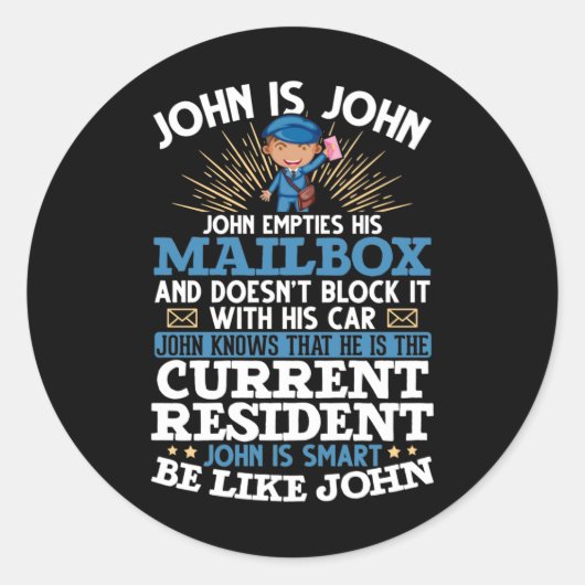 Funny Postman Mailman Postal Worker Runder Aufkleber (Vorderseite)