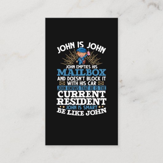 Funny Postman Mailman Postal Worker Visitenkarte (Vorderseite)