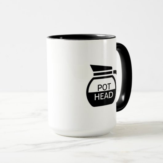 Funny Pot Head-Kaffee Tasse (VorderseiteRechts)