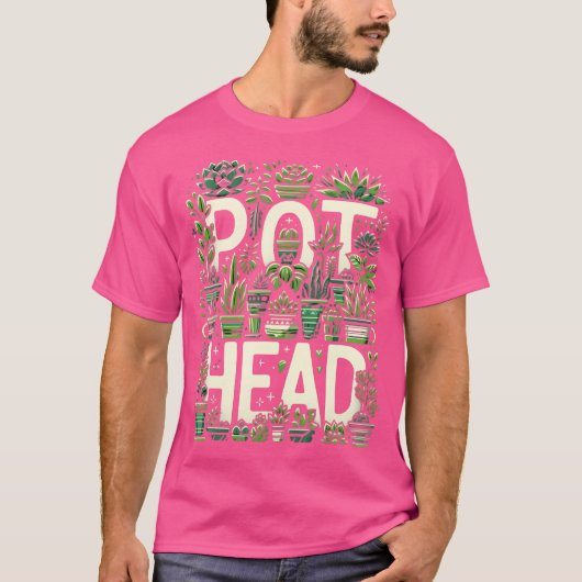 Funny Pot Pflanze Kopf Niedlich Funny Succully Gar T-Shirt (Vorderseite)