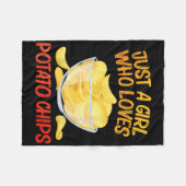 Funny Potato Chips Design for Women Girls Kinder B Fleecedecke (Vorderseite (Horizontal))